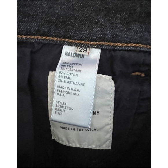 BALDWIN Karlie High Rise Cropped Dark Wash Skinny Jeans 29 - Picture 6 of 8